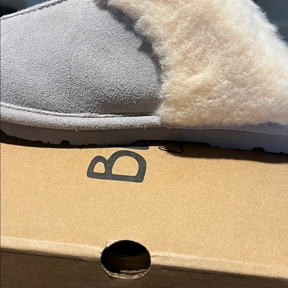 BearPaw light gray Suede Shearling Slides - Picture 3 of 7